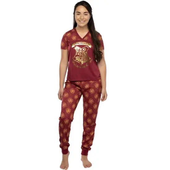 Harry Potter Short Sleeve Hogwarts Junior's Jogger PJ Pajama Set image {4}
