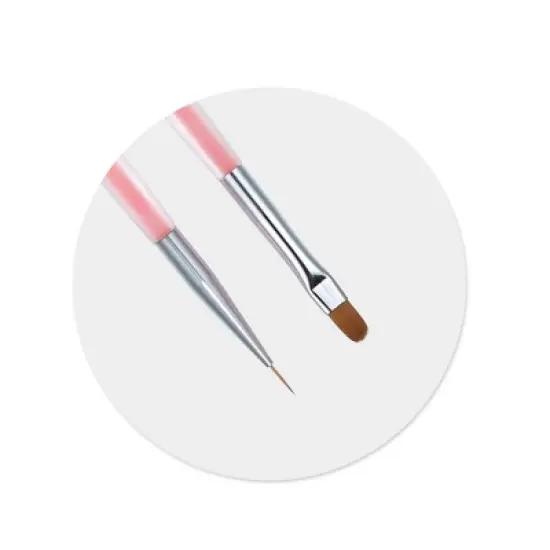 Unique Bargains Nail Art Liner Brushes Nails Gel Polish Painting Nail Art Design Brush Pen Nail Dotting Painting Drawing Pen 9mm Pink image {4}