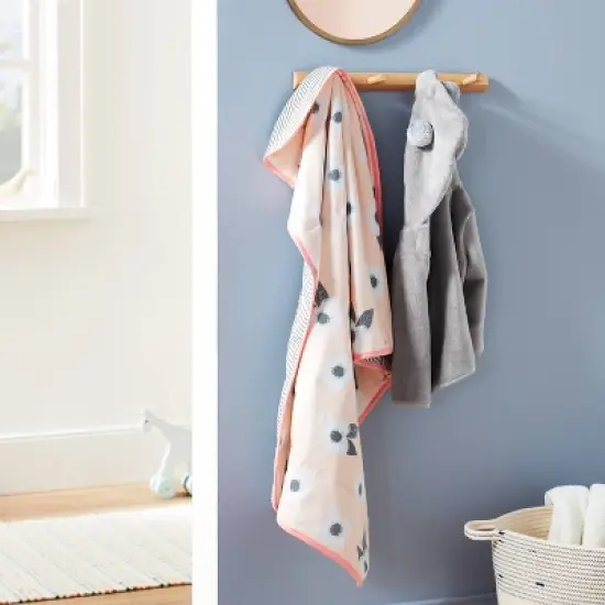 Jersey Knit Reversible Baby Blanket Floral - Cloud Island&trade; - Pink image {1}