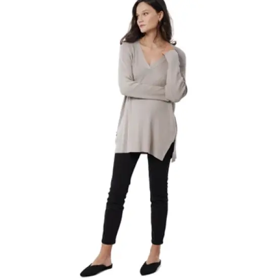 Ingrid & Isabel Maternity Side Zip Nursing Sweater image {5}