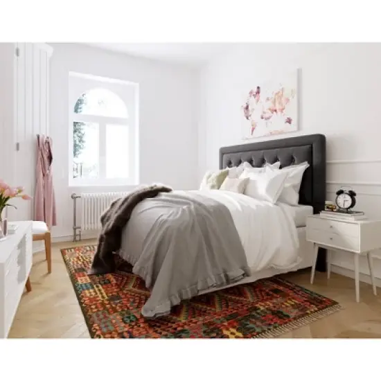 King Amery Tufted Upholstered Headboard Charcoal - Adore Decor image {1}