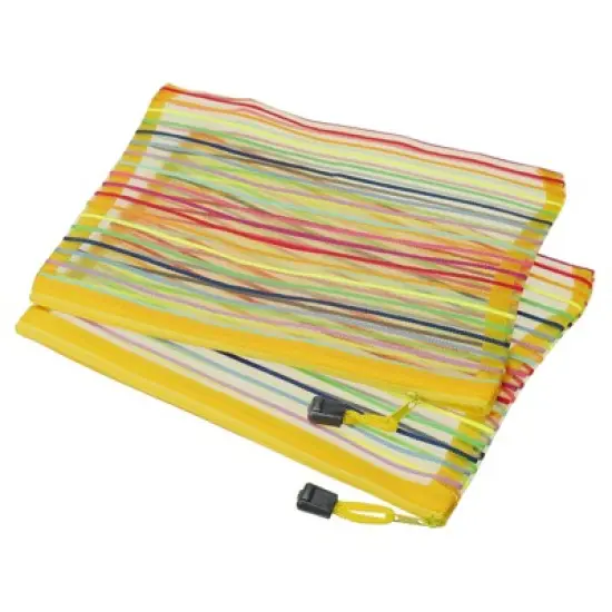 Unique Bargains Mesh Document Pencil Home Office Storage Zipper Pouches 6 Pcs image {11}