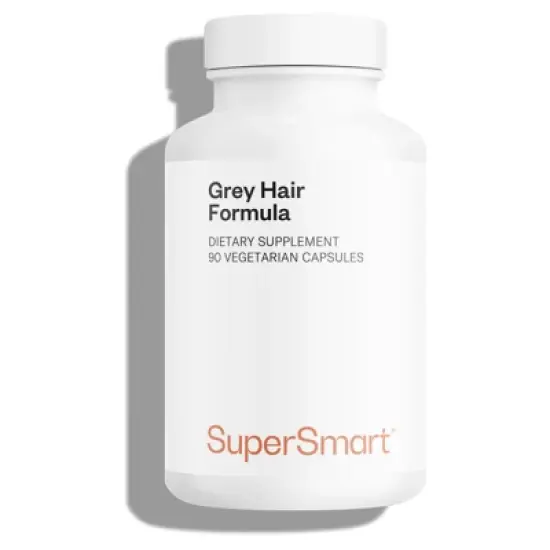SuperSmart Grey Hair Formula - with Catalase, Copper, Biotin, Fo-Ti, Zinc, Saw Palmetto | Non-GMO & Gluten Free - 90 Vegetarian Capsules image {8}