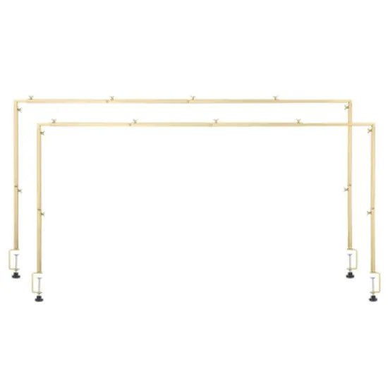 VEVOR Over The Table Rod Stand with Clamps, 13"-42" Tall & 28"-98" Length Adjustable, 2 Packs Table Arch Stand, Tabletop Balloon Arch Frame, Gold image {8}