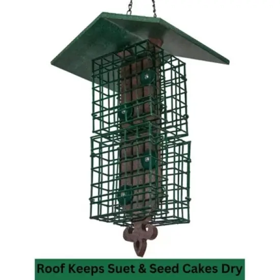 JCs Wildlife Quad Fleur de Lis Suet Feeder with Roof image {2}