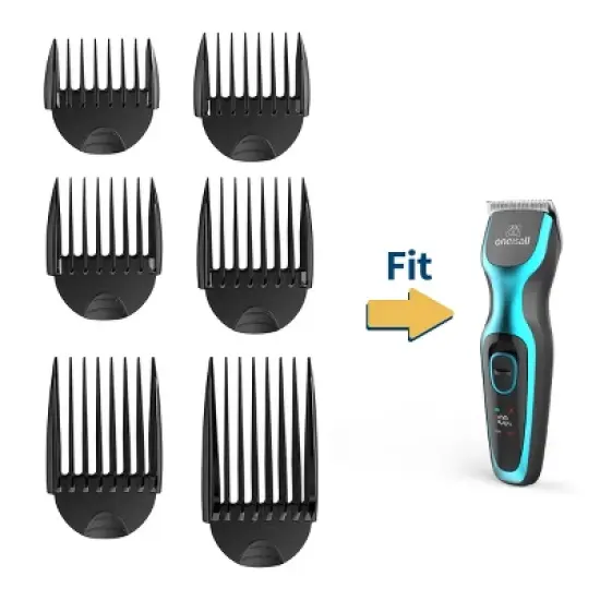 Oneisall DTJ001 Dog Hair Trimmer 6Pcs Attachment Guide Comb Guards Replacement image {1}