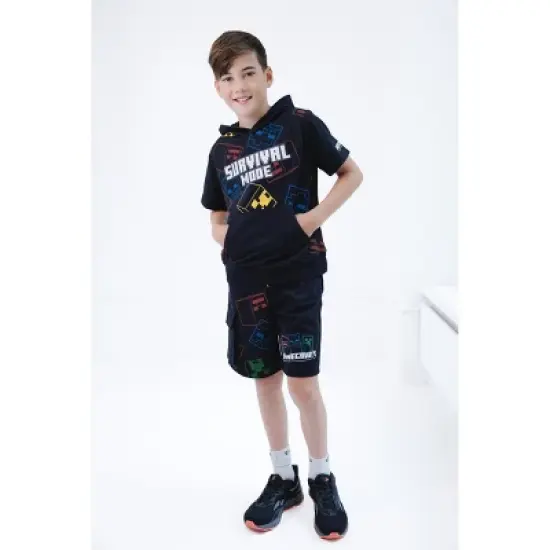 Minecraft French Terry Pullover Hoodie and Shorts Outfit Set Toddler image {1}