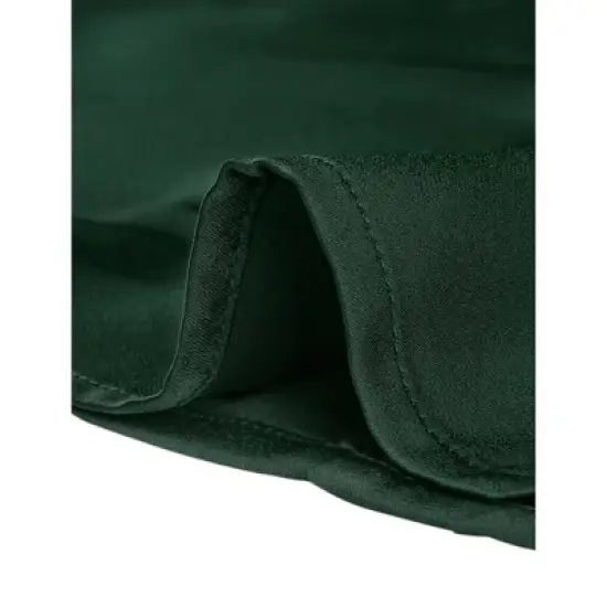 Allegra K Women's Elegant Collar V Neck Long Sleeve Work Office Satin Button Down Shirt image {5}