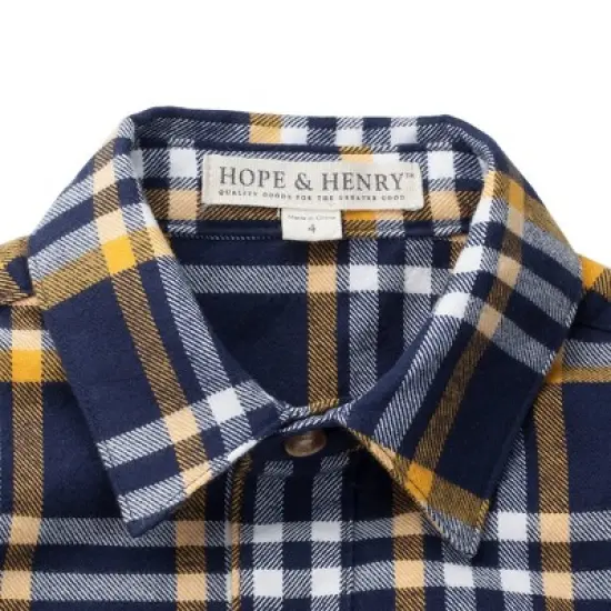 Hope & Henry Boys' Brushed Button Down Shirt, Infant image {1}