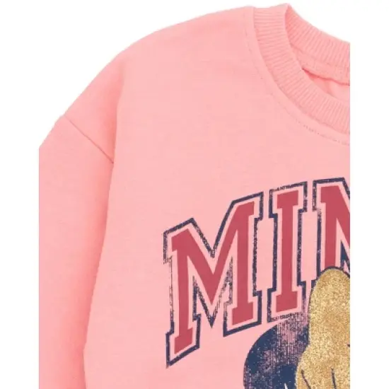 Disney Minnie Mouse Lilo & Stitch Girls Fleece Sweatshirt and Plaid Skirt Little Kid to Big Kid image {4}