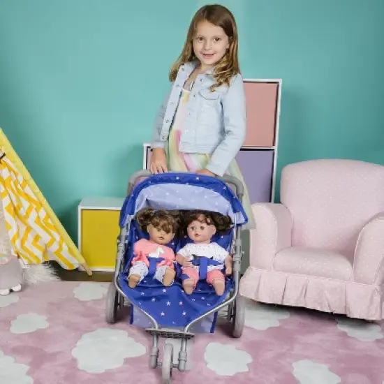 Adora Baby Doll Stroller, Starry Night Stroller Twin Jogger Stroller, Fits Dolls Up to 16 inches  image {2}