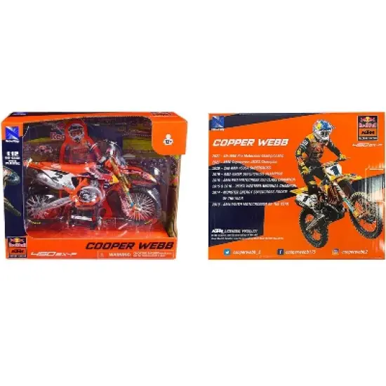 KTM 450 SX-F Motorcycle #2 Cooper Webb "Red Bull KTM Factory Racing" 1/12 Diecast Model by New Ray image {2}