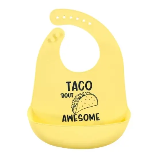Hudson Baby Unisex Baby Silicone Bibs, Yellow Hangry, One Size image {4}