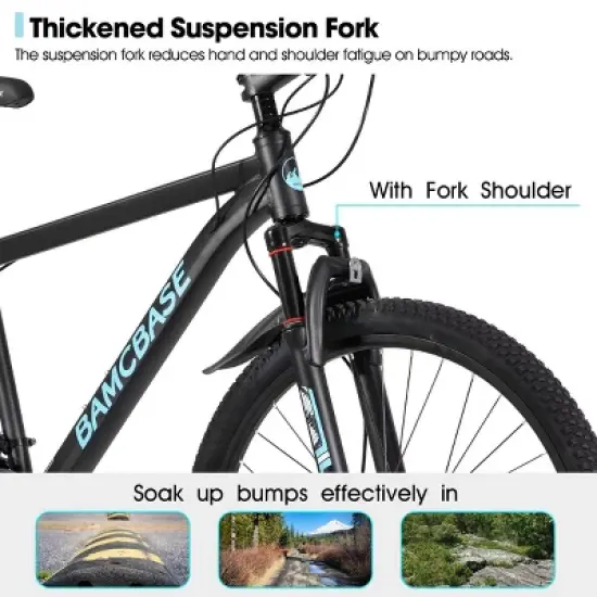 BAMCBASE Sedona Mountain Bike for Men Women, 26" 27.5" Aluminum Alloy MTB with Shimano 21 Speeds, Fork Suspension image {2}