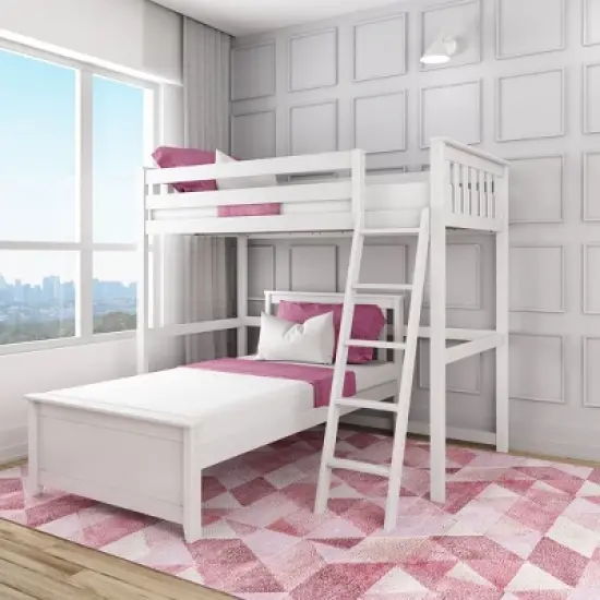 Max & Lily L-Shaped Twin over Twin Bunk Bed image {1}
