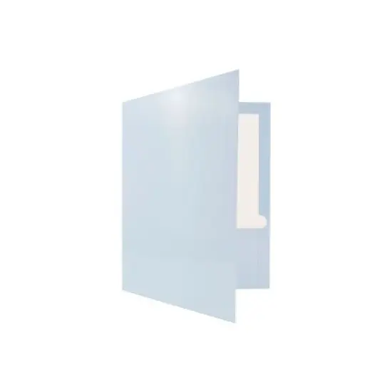 JAM Paper Laminated Two-Pocket Glossy Presentation Folders Baby Blue 31225346A image {3}