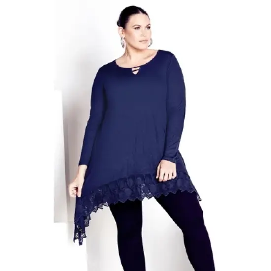 Women's Plus Size Rosey Crush Tunic - navy | AVENUE image {3}