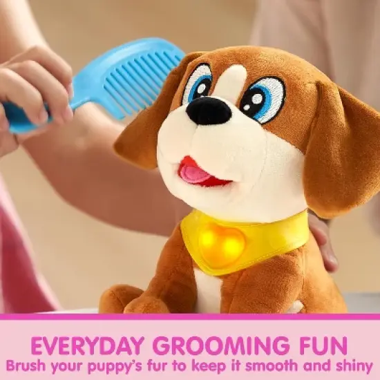 Joyfy Plush Dog Toys for Kids, Interactive Puppy Toy with Lights & Sounds, Pet Care Toys, Pretend Playset for Toddlers, Birthday Gifts for Boys Girls image {3}