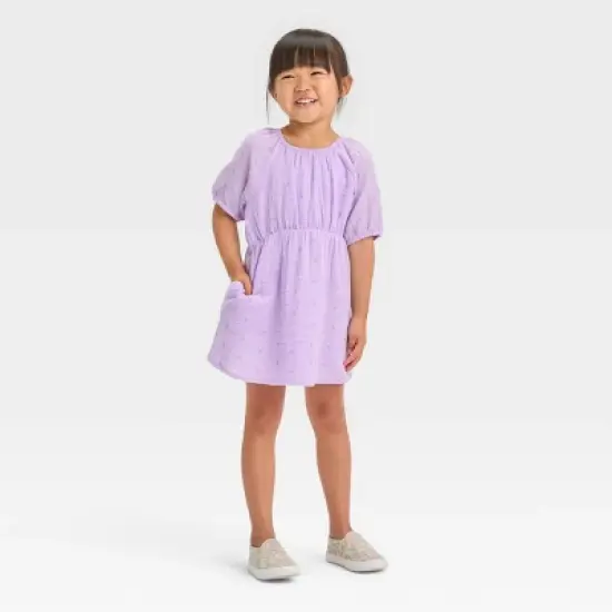 Toddler Girls' Gauze Eyelet Short Sleeve Dress - Cat & Jack&trade; image {3}