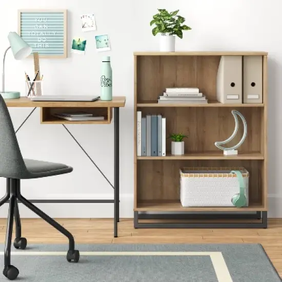 Mixed Material 3 Shelf Bookcase - Room Essentials&trade; image {1}