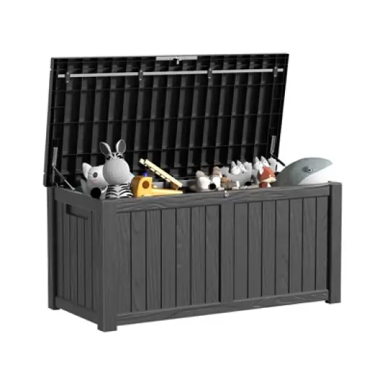 MAYEERTY 120 Gallon Large Capacity Outdoor Deck Box for Patio Furniture Cushions, Pillow with Wheels image {8}