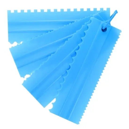 Unique Bargains Plastic Comb Lace Cake Decorating Kitchen Scrapers 4 Pcs image {2}