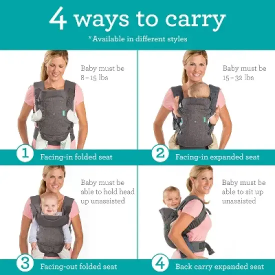 Infantino Flip 4-In-1 Convertible Carrier & Crossbody Diaper Bag Set image {2}