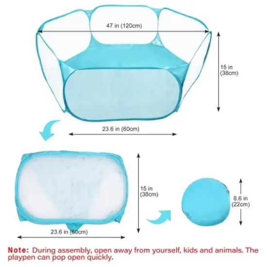 Prime Pets Small Animals Playpen, Waterproof Foldable Pet Cage Tent for Hamster, Rabbits, Guinea Pigs image {6}