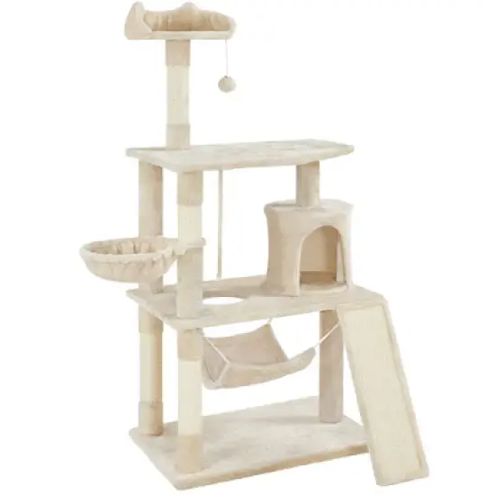 Yaheetech 63.5"H 4-Level Plush Cat tree for Small/Medium Cats image {8}