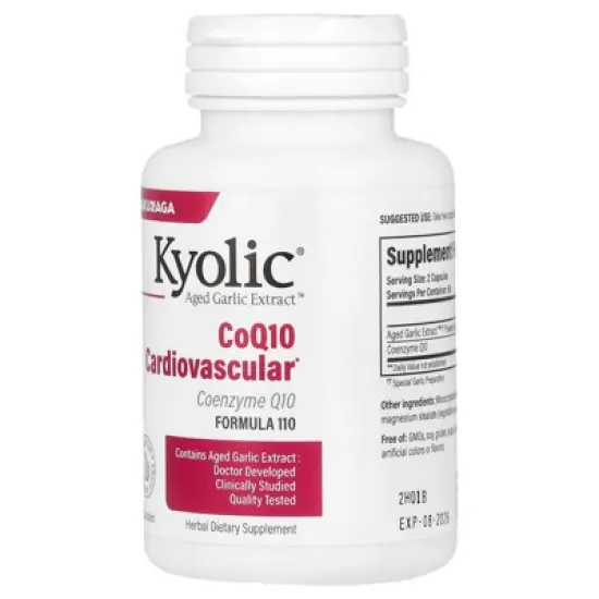 Kyolic Aged Garlic Extract, CoQ10, Cardiocascular, 100 Capsules image {2}