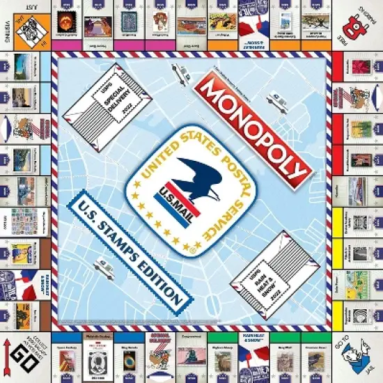 USAopoly U.S. Stamps Monopoly Board Game image {1}
