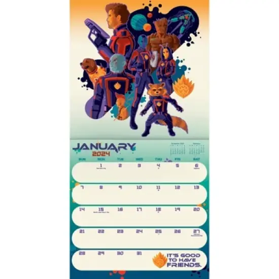 Trends International Inc. 2023-24 Wall Calendar 12"x12" Marvel Guardians of the Galaxy Vol. 3 image {1}