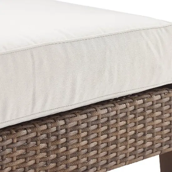 Capella 2pk Outdoor Wicker Ottomans - Cream/Brown - Crosley image {7}