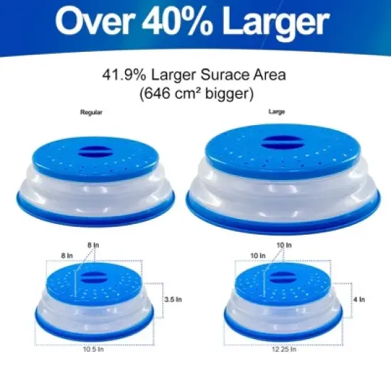 5 Star Super Deals Microwave Splatter Guard Cover - Large - Collapsible Lid for Food Protection and Easy Storage - BPA-Free, Dishwasher Safe image {1}