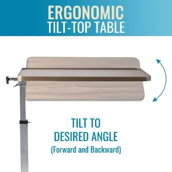 DMI Healthcare Heavy Duty Over Bed Table Tilt Top Table image {3}
