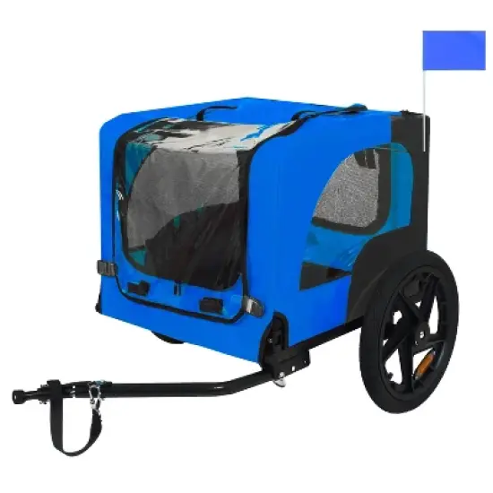 KTMBDW Pet Trailer, Holds Pets Up to 50 or 100 lb, Universal Coupler, Folding Frame, Quick-Release Wheels, Rear Doggy Door, Bike Trailer for Pets image {4}