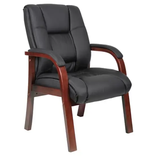 Mid-Back Wood Finished Guest Chair - Boss Office Products image {7}