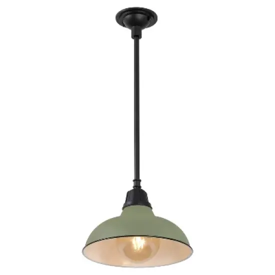 JONATHAN Y Jasper Farmhouse Industrial Indoor/Outdoor Iron LED Pendant image {10}