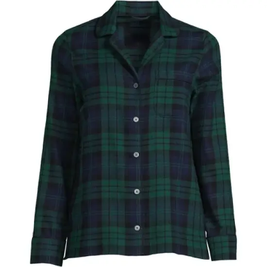 Lands' End Women's Tall Long Sleeve Print Flannel Pajama Top image {7}