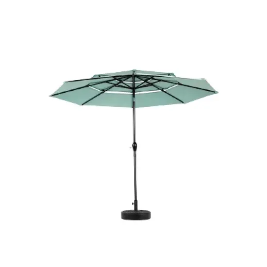 DOMETOUR Aluminium 10ft 3 Tier Auto-Tilt Patio Umbrella, Outdoor Market Table Pool Umbrella, Light Green (Base Not Included) image {6}