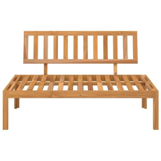vidaXL Patio Pallet Middle Sofa Bench - Modular Outdoor Garden Furniture - Solid Acacia Wood - 47.2"x36.2"x27.2" - Assembly Required image {4}