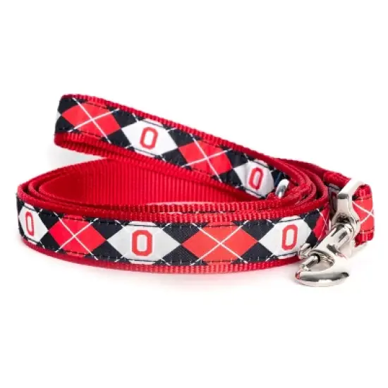 The License House Ohio State Buckeyes Dog Block O Argyle Leash image {1}