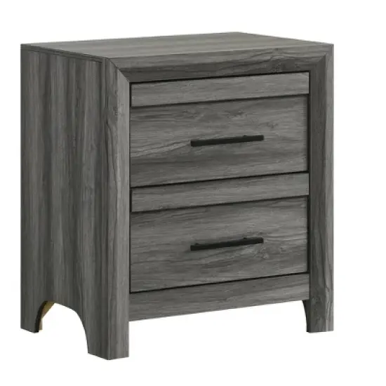 Denver Modern Style 2-Drawer Night stand Made with Wood in Gray same as G150108547 (NJ inventory) image {2}