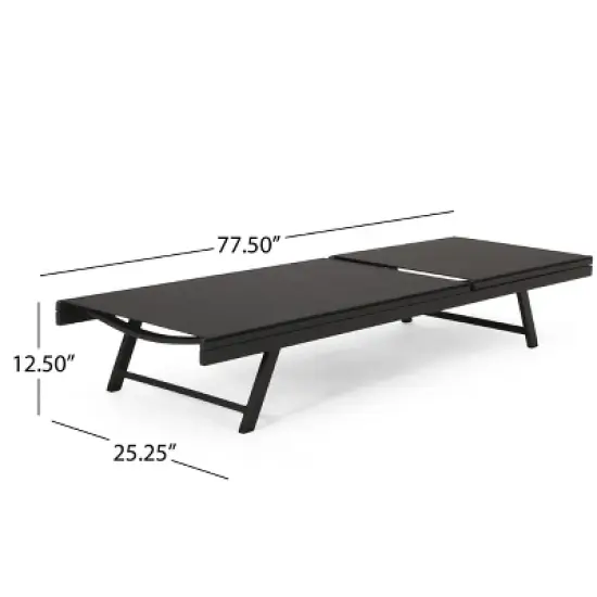 GDFStudio Simon Outdoor Aluminum and Mesh Armless Adjustable Chaise Lounge (Set of 2) image {2}