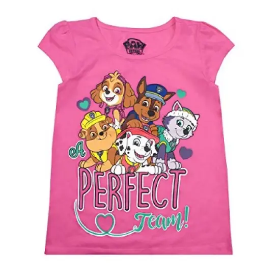 Nickelodeon Girl's 3-Pack Perfect Team Paw Patrol Short Sleeve Graphic Tee Assortment for kids image {1}