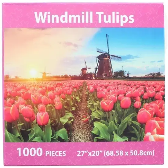 Puzzle Mate Windmill Tulips 1000 Piece Jigsaw Puzzle image {1}
