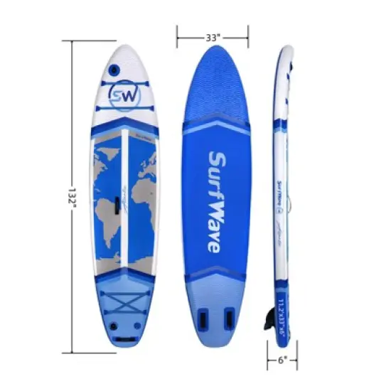 DSVIMOY 11' Stand Up Paddle Board with Accessories, Blue, 132"*33"*6" image {2}