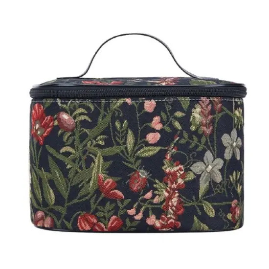 Signare USA Morning Garden Black Floral Toiletry Vanity Bag image {14}
