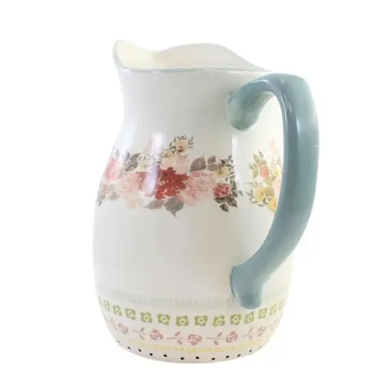 5.0 Inch Cottage Floral Pitcher Roses Flowers Beverage Pitchers image {1}