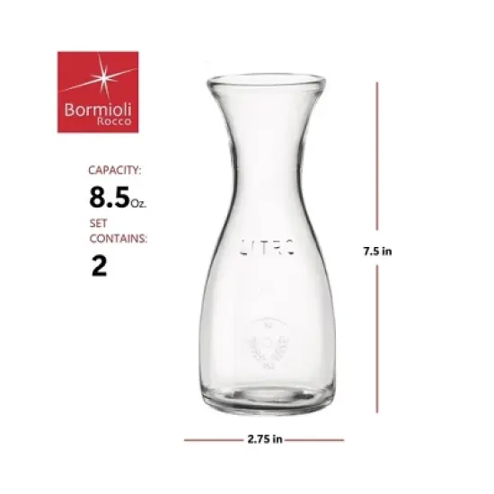 Bormioli Rocco Misura PZ Carafe, 8.5 oz - Set of 2 image {1}